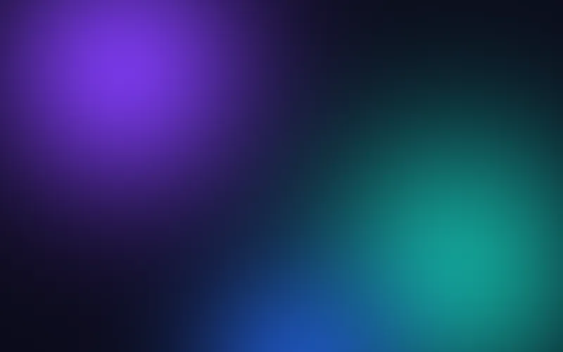 A dark gradient glowing violet, teal and deep blue.